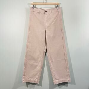 Everlane Women Cream Corduroy Organic Cotton High Rise Wide Leg Pants Size 10